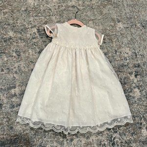 Classic christening dress/ infant flower girl dress- size: 6-9 months old